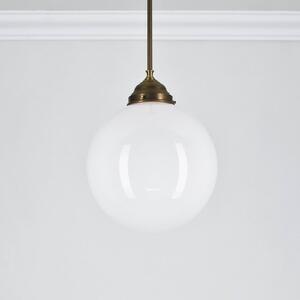 Berliner Messinglampen Závesné svietidlo PS45, nikl/opál, 1-pl. žiarovka, Ø 25 cm, E27, Hliník / sivá / zinok, Kuchyňa, Mosadz, Starožitný, Závesné svietidlo