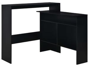 Barový stôl s 2 vrchnými doskami čierny 130x40x120 cm