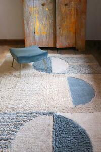 MUZZA Vlnený koberec s ornamentami rays 170 x 240 cm modrý