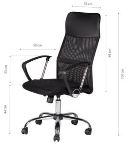 ModernHome Otočná kancelárska stolička, chrómové nohy, vysoké operadlo
