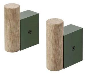 Muuto - Attach Hook Set of 2 Oak/Dark Green