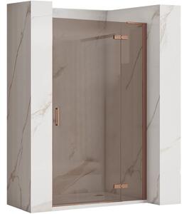 Rea Hugo, 1-krídlové sprchové dvere 80x200 cm, 6mm šedé sklo, medená matná + bočný magnetický profil, KPL-K6960