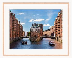 Nástenná dekorácia v ráme Hamburg Landmark Wasserschloss