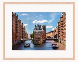 Nástenná dekorácia v ráme Hamburg Landmark Wasserschloss