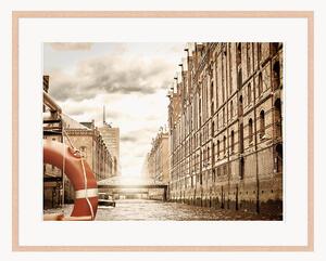 Nástenná dekorácia v ráme The Old Speicherstadt In Hamburg