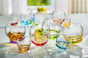 Bohemia Crystal Farebné poháre na pálenku Crazy 25250/D4718/060ml (set po 6 ks)