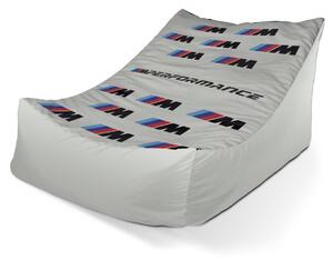 Sablio Sedací vak Lounge MPERFORMANCE biely vzor - 80 x 95 x 50 cm