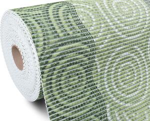 Kúpeľňová penová rohož / predložka PRO-044 Zelené kruhy a vlnky - metráž šírka 65 cm