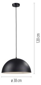 Schöner Wohnen 11728-18 - Závesný luster ALI na lanku, 1xE27/25W/230V, priemer 38 cm, čierny