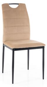 Stolička PAX béžová (látka Bluvel 28) - moderná, čalúnená, zamatová, do obývačky, jedálne, kancelárie, s lakťovou opierkou