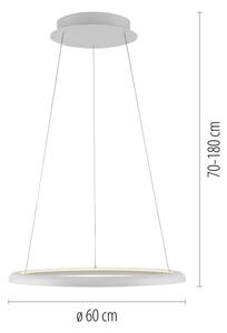 Schöner Wohnen 15570-16-LED stmievateľný luster na lanku QUILLO LED/36W/230V priemer 60 cm biela