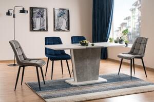 Stolička POSH sivá (látka Bluvel 14) - moderná, čalúnená, zamatová, do obývačky, jedálne