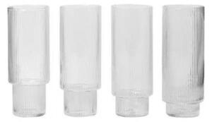 Ferm LIVING - Ripple Long Drink Glasses Set of 4 Clear