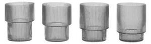 Ferm LIVING - Ripple Small Glasses Set of 4 Smoked Grey