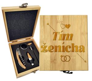 Sablio Darčeková sada na víno Tím ženícha: 147×168×49 mm