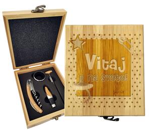 Sablio Darčeková sada na víno Vitaj na svete 2: 147×168×49 mm