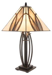 Stolná lampa 5913 s hnedým skleneným tienidlom