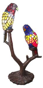 Dekoračná lampa 6017, dve papagáje, Tiffany design