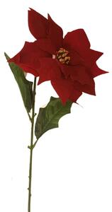 Poinsettia Poinzercia Vianočná ruža kusová zamatová 73cm červená umelá