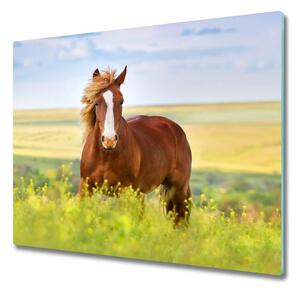Sklenená doska na krájanie Hnedý kôň 60x52 cm
