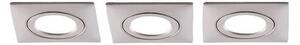 Lindby - Andrej Square LED Zapustené Bodové Svetlá 3 pcs. Nickel