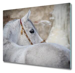 Sklenená doska na krájanie Biely arabský kôň 60x52 cm