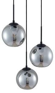 Lindby - Jurian 3 Round Závěsná Lampa Black/Smoke