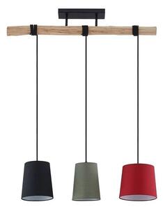 Lindby - Amilia 3 Závěsná Lampa Black/Red/Green