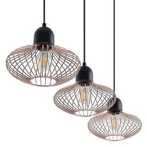 Lindby - Justinos 3 Závěsná Lampa Black/Copper