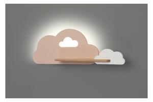 LED Detské nástenné svietidlo s poličkou CLOUD LED/5W/230V ružová/biela