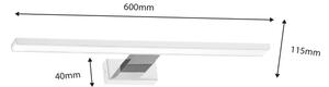 LED kúpeľňové osvetlenie zrkadla SHINE LED/13,8W/230V 60 cm IP44 biela/chróm