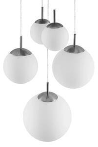 Lindby - Heleska 5 Round Závěsná Lampa Opal/Nickel