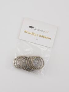 Oceľové krúžky na záves s háčikmi - staré zlato 10 ks