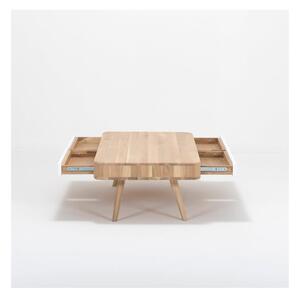 Konferenčný stolík s konštrukciou z masívneho dubového dreva so zásuvkou Gazzda Ena