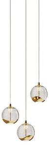 Lucande - Hayley 3 Závěsná Lampa Clear/Gold