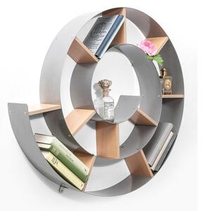Sivá nástenná knižnica Kare Design Snail