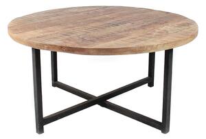 Čierny konferenčný stolík s doskou z mangového dreva LABEL51 Dex, ⌀ 60 cm