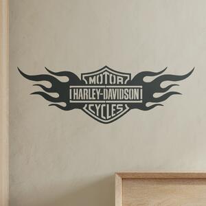 Veselá Stena Samolepka na stenu Harley Davidson oheň
