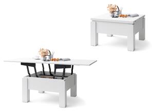 OSLO biely mat, rozkladací konferenčný stolík s výškovo nastaviteľnou stolovou doskou