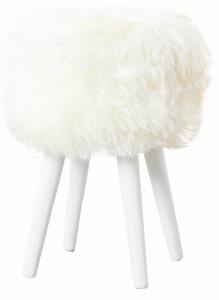 Stolička s bielym sedákom z ovčej kožušiny Native Natural White, ⌀ 30 cm