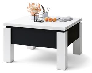 OSLO biela / čierny mat, rozkladací konferenčný stolík s výškovo nastaviteľnou stolovou doskou