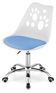 Detská stolička k písaciemu stolu LABKA bielo-modrá