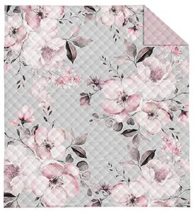 Detexpol Luxusný prehoz na posteľ 220x240 cm - Ružové kvety
