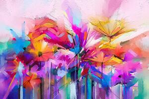 Tapeta abstraktné farebné kvety