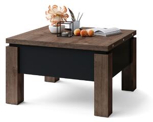 OSLO dub hnedý / čierny mat, rozkladací konferenčný stolík s výškovo nastaviteľnou stolovou doskou