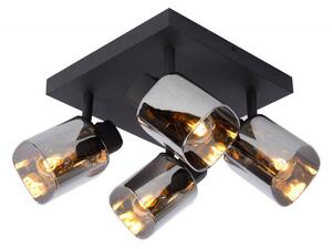 Lucide ALION Ceiling spot light 4x E14 Black/Smoke Glass 17999/14/30