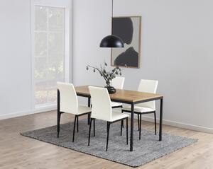 Stolička FLOP biela koženka (svetlé ecru) - moderná do obývacej izby / jedálne / kuchyne / kancelárie