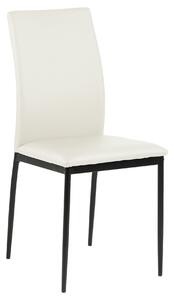 Stolička DEMINA biela koženka (svetlé ecru) - moderná do obývacej izby / jedálne / kuchyne / kancelárie