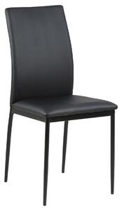 Stolička DEMINA čierna koženka - moderná do obývacej izby / jedálne / kuchyne / kancelárie