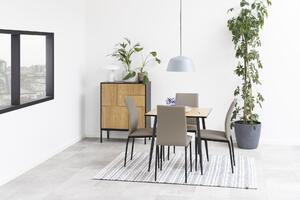 Stoličky FLOP sivo hnedá koženka - moderná do obývacej izby / jedálne / kuchyne / kancelárie